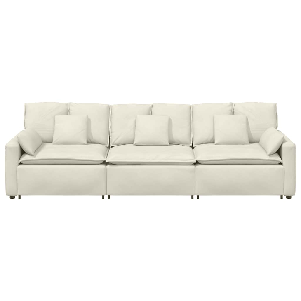 vidaXL Canapea modulară cu perne, crem vidaXL Canapea modulară cu perne, crem
