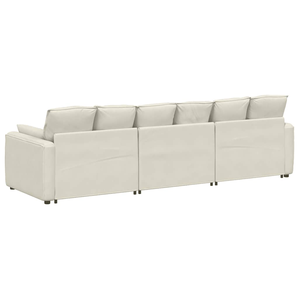 vidaXL Canapea modulară cu perne, crem vidaXL Canapea modulară cu perne, crem