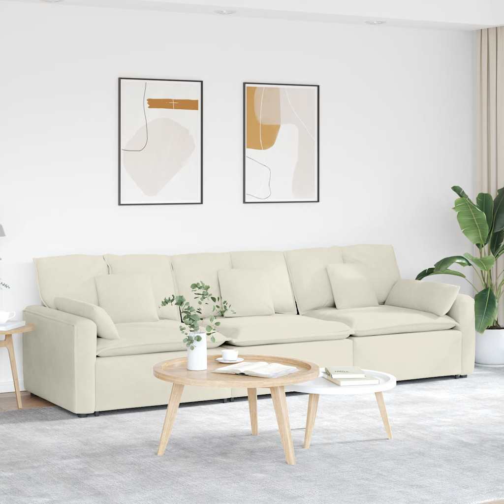 vidaXL Canapea modulară cu perne, crem vidaXL Canapea modulară cu perne, crem