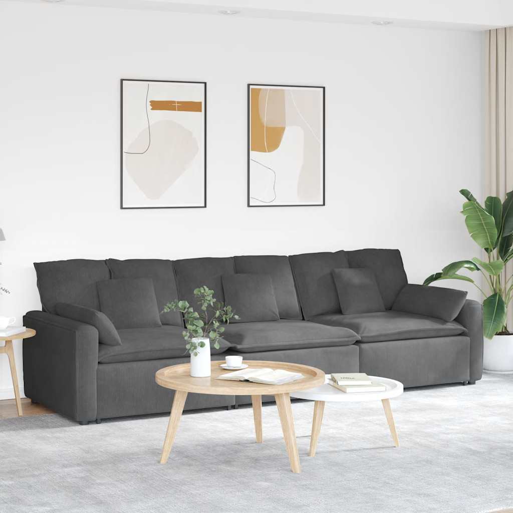 vidaXL Canapea modulară cu perne Gri închis vidaXL Canapea modulară cu perne Gri închis
