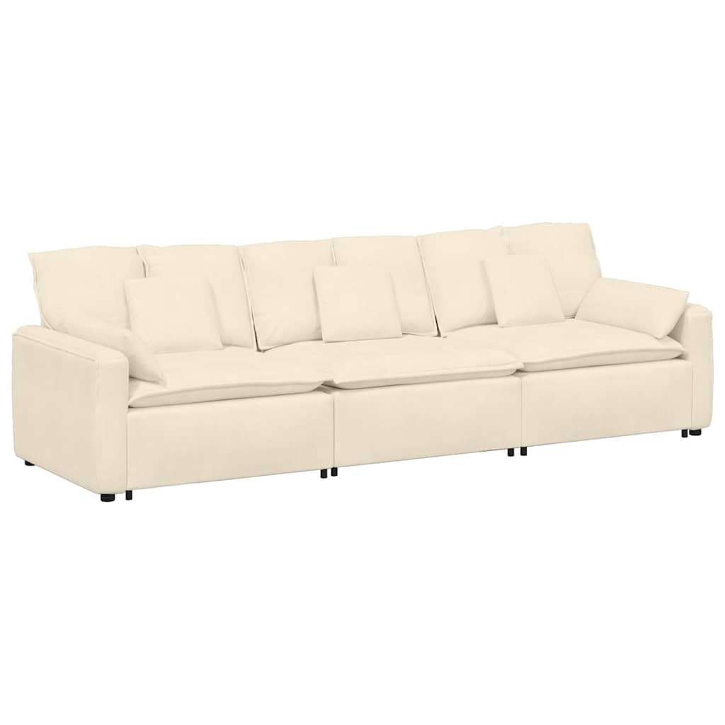 vidaXL Canapea modulară cu perne, crem vidaXL Canapea modulară cu perne, crem