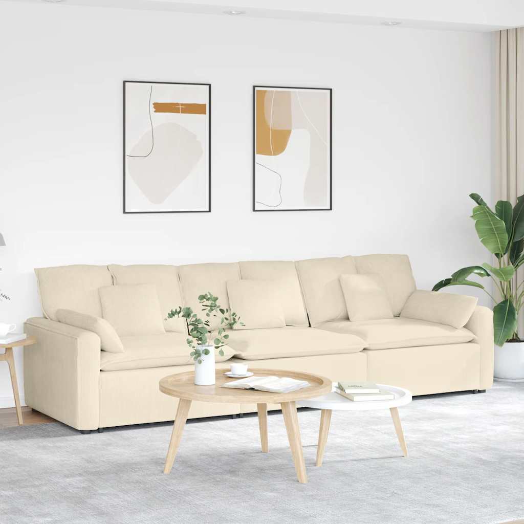 vidaXL Canapea modulară cu perne, crem vidaXL Canapea modulară cu perne, crem