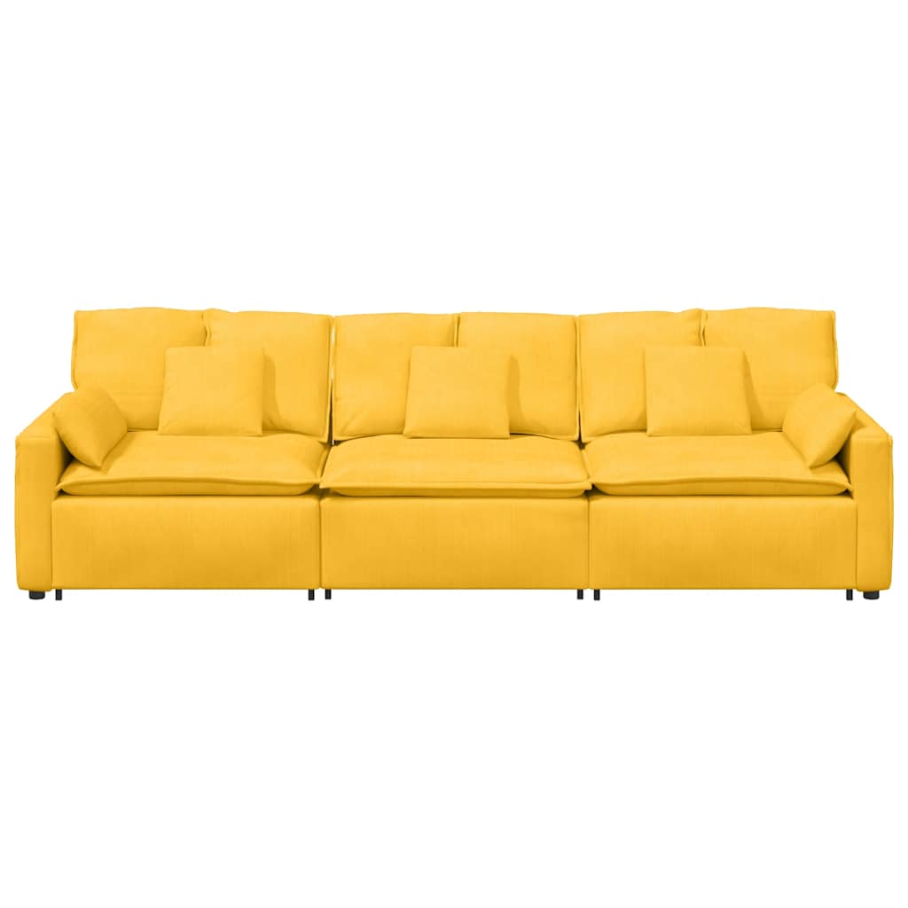 vidaXL Canapea modulară cu perne, galben deschis vidaXL Canapea modulară cu perne, galben deschis