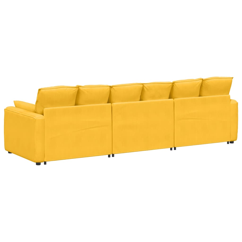 vidaXL Canapea modulară cu perne, galben deschis vidaXL Canapea modulară cu perne, galben deschis