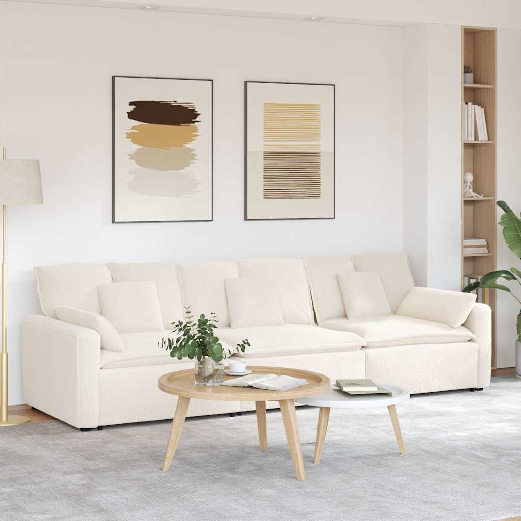 vidaXL Canapea modulară cu perne, crem vidaXL Canapea modulară cu perne, crem