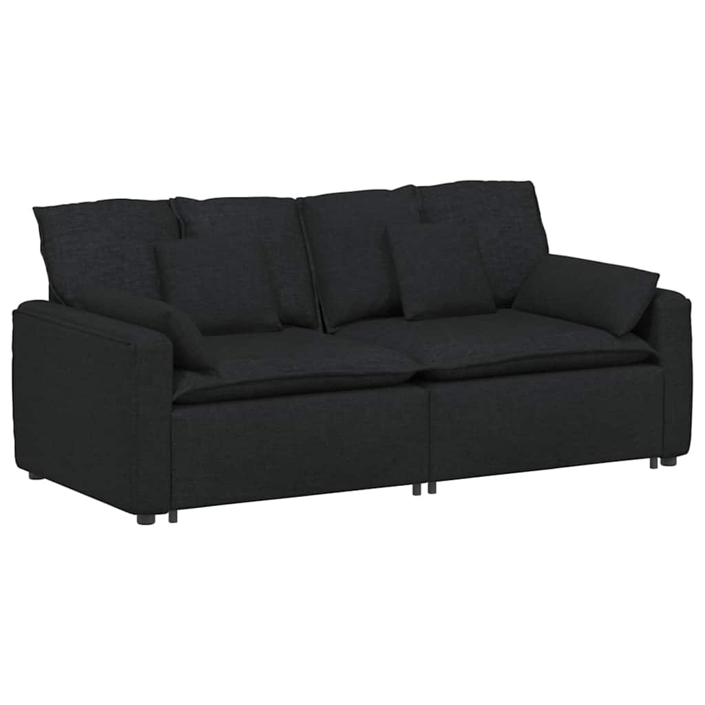 vidaXL Canapea modulară cu perne, negru vidaXL Canapea modulară cu perne, negru