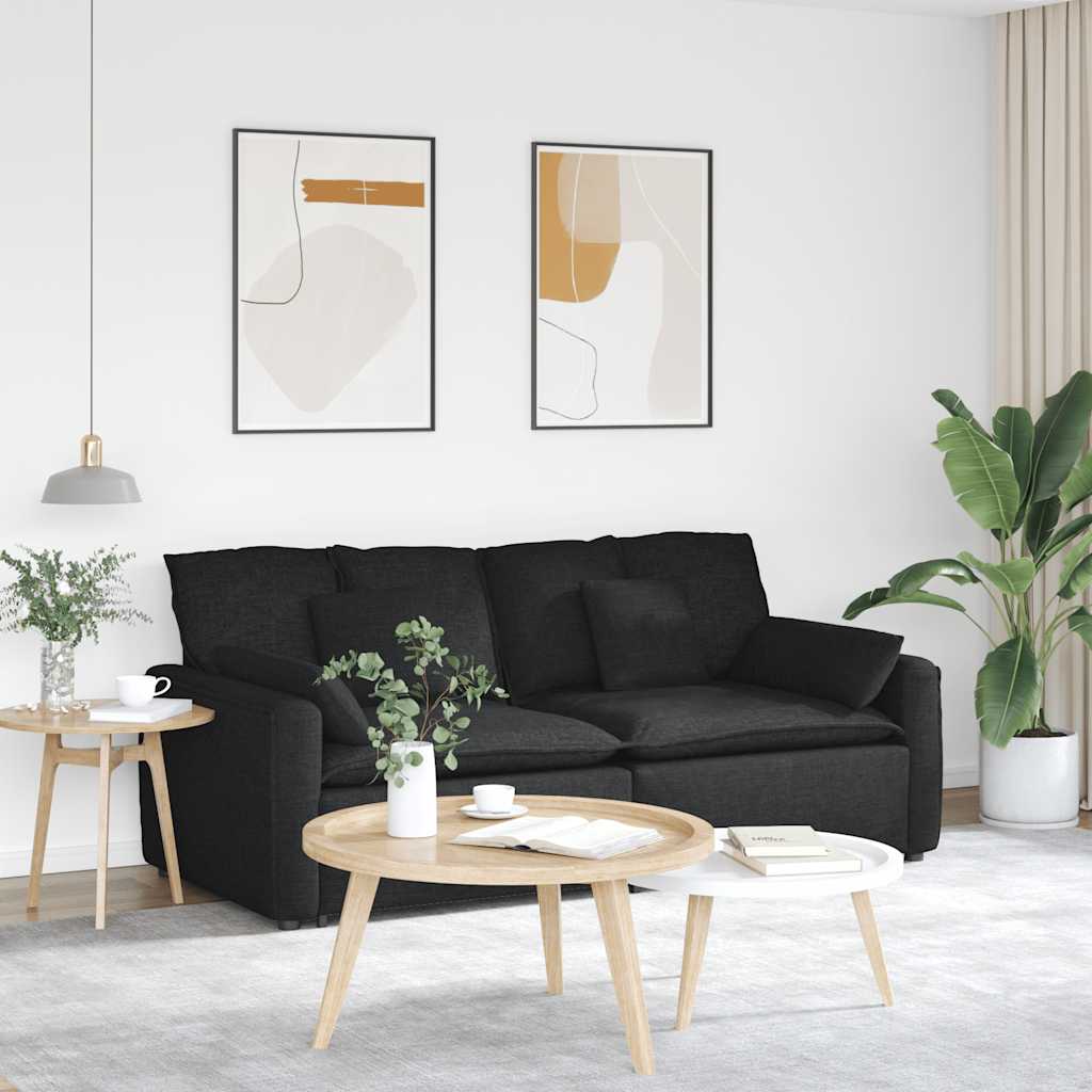 vidaXL Canapea modulară cu perne, negru vidaXL Canapea modulară cu perne, negru
