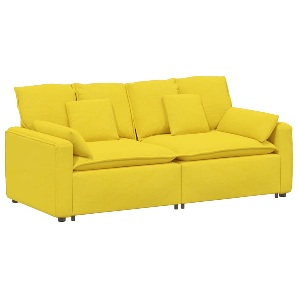 vidaXL Canapea modulară cu perne, galben deschis vidaXL Canapea modulară cu perne, galben deschis