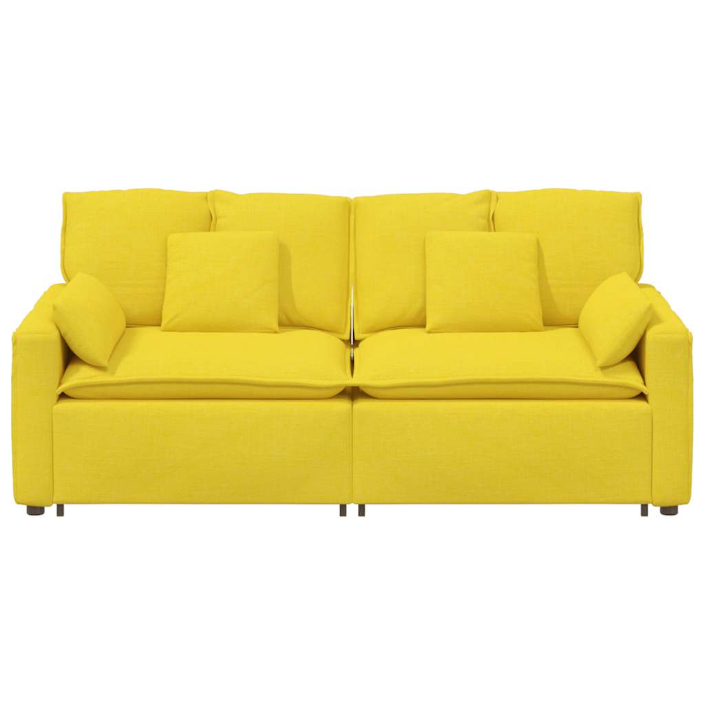 vidaXL Canapea modulară cu perne, galben deschis vidaXL Canapea modulară cu perne, galben deschis