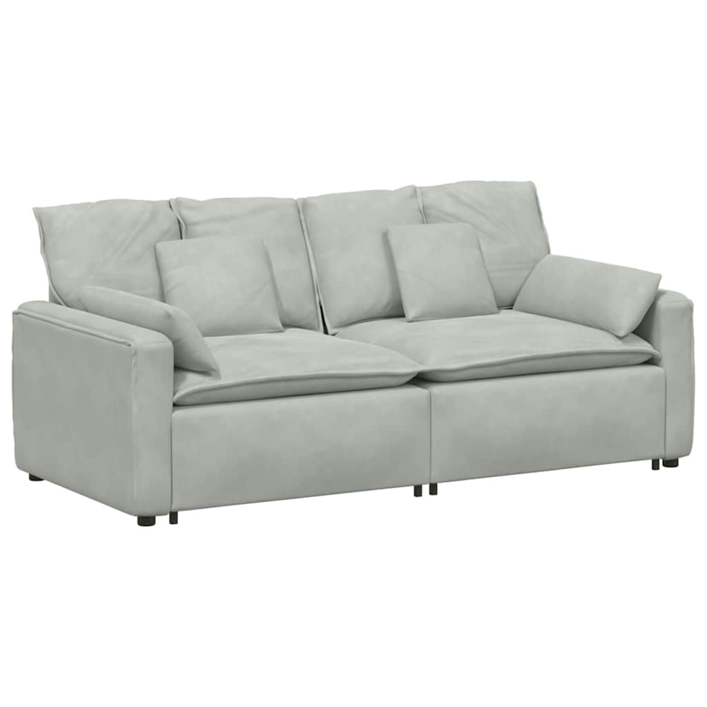 vidaXL Canapea modulară cu perne, gri deschis vidaXL Canapea modulară cu perne, gri deschis