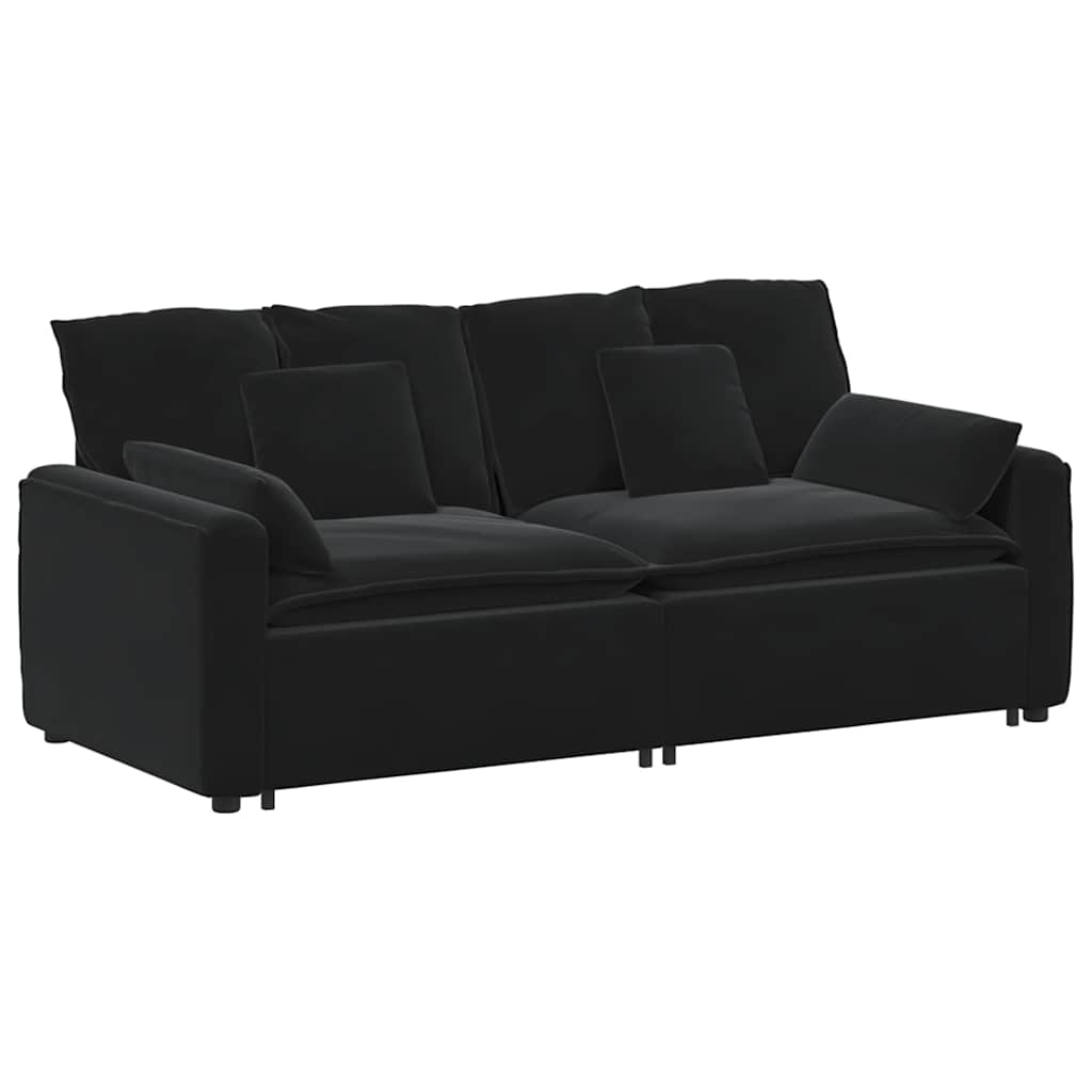 vidaXL Canapea modulară cu perne, negru vidaXL Canapea modulară cu perne, negru