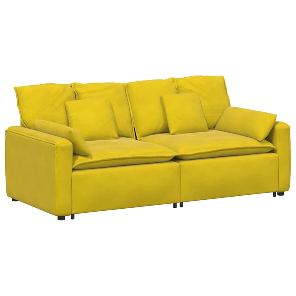vidaXL Canapea modulară cu perne, galben vidaXL Canapea modulară cu perne, galben
