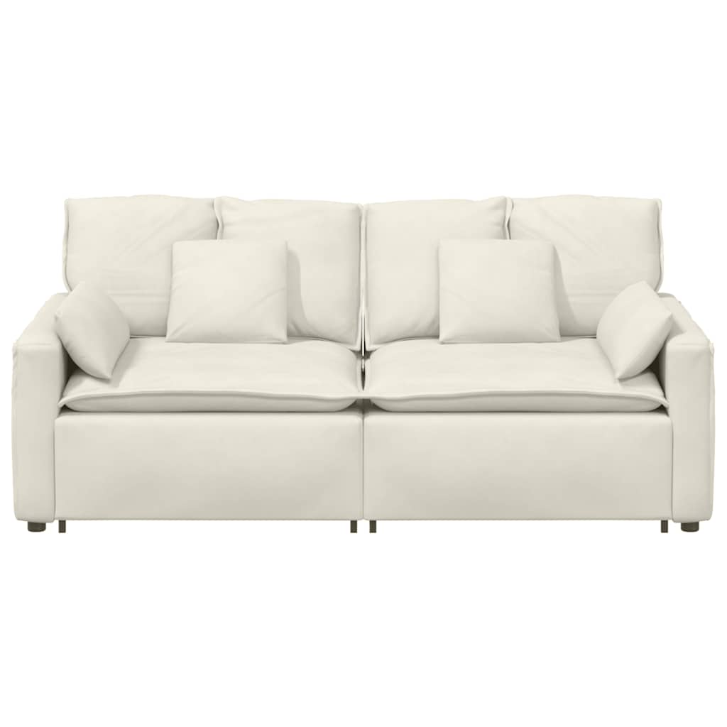 vidaXL Canapea modulară cu perne, crem vidaXL Canapea modulară cu perne, crem