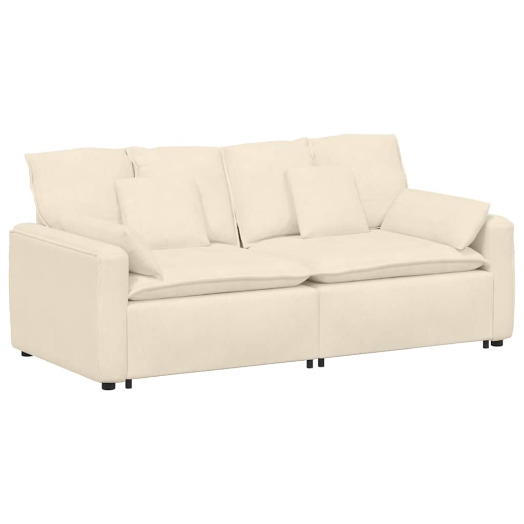 vidaXL Canapea modulară cu perne, crem vidaXL Canapea modulară cu perne, crem