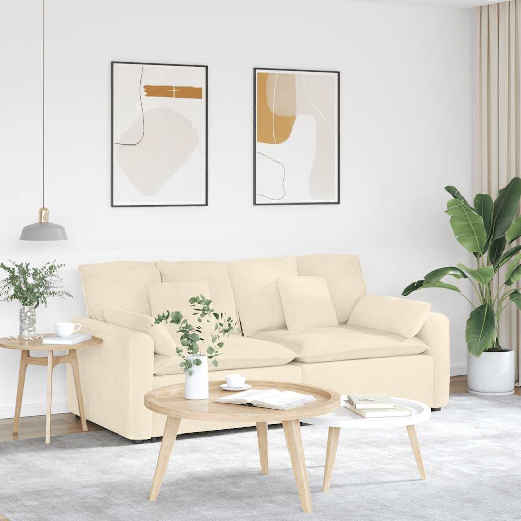 vidaXL Canapea modulară cu perne, crem vidaXL Canapea modulară cu perne, crem