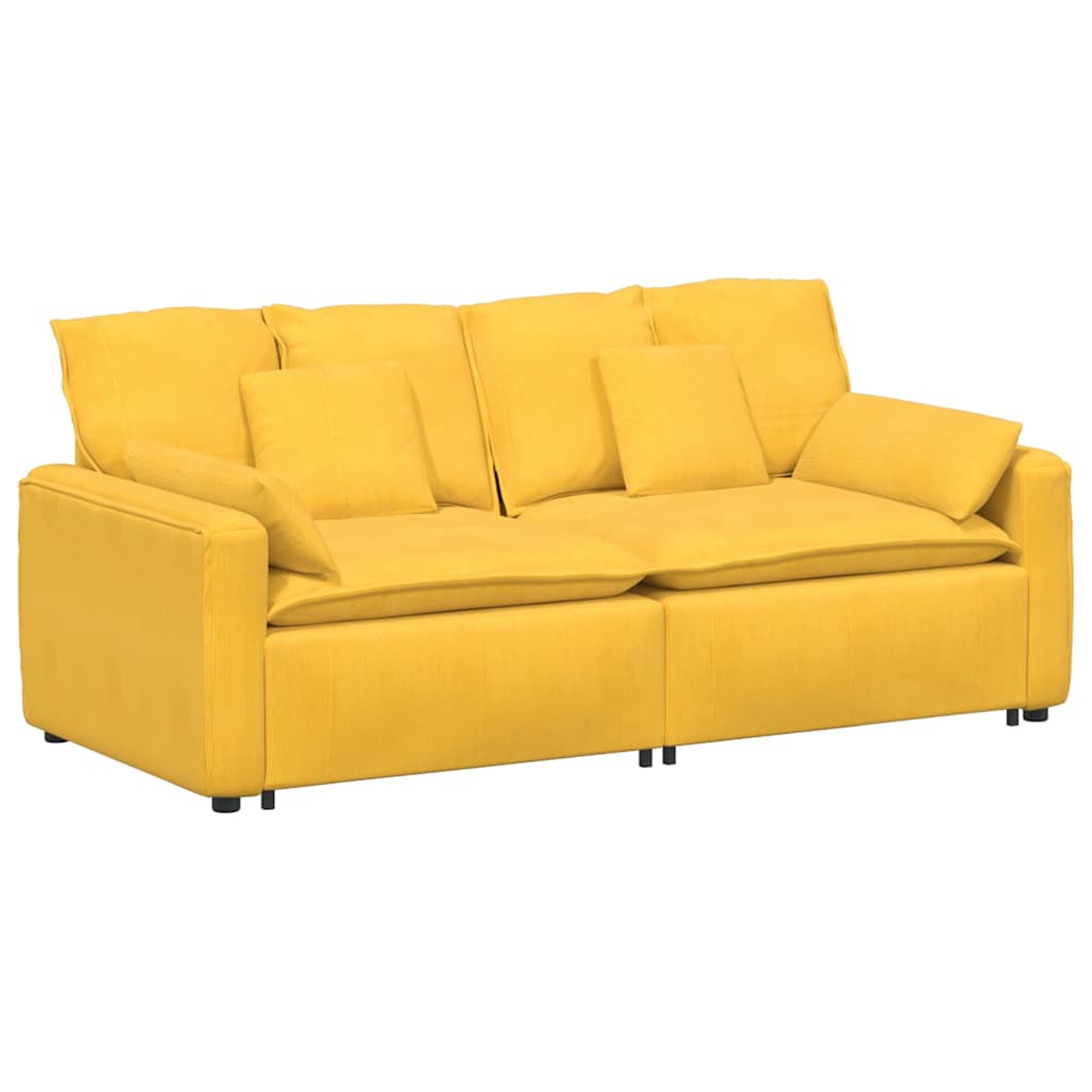 vidaXL Canapea modulară cu perne, galben deschis vidaXL Canapea modulară cu perne, galben deschis