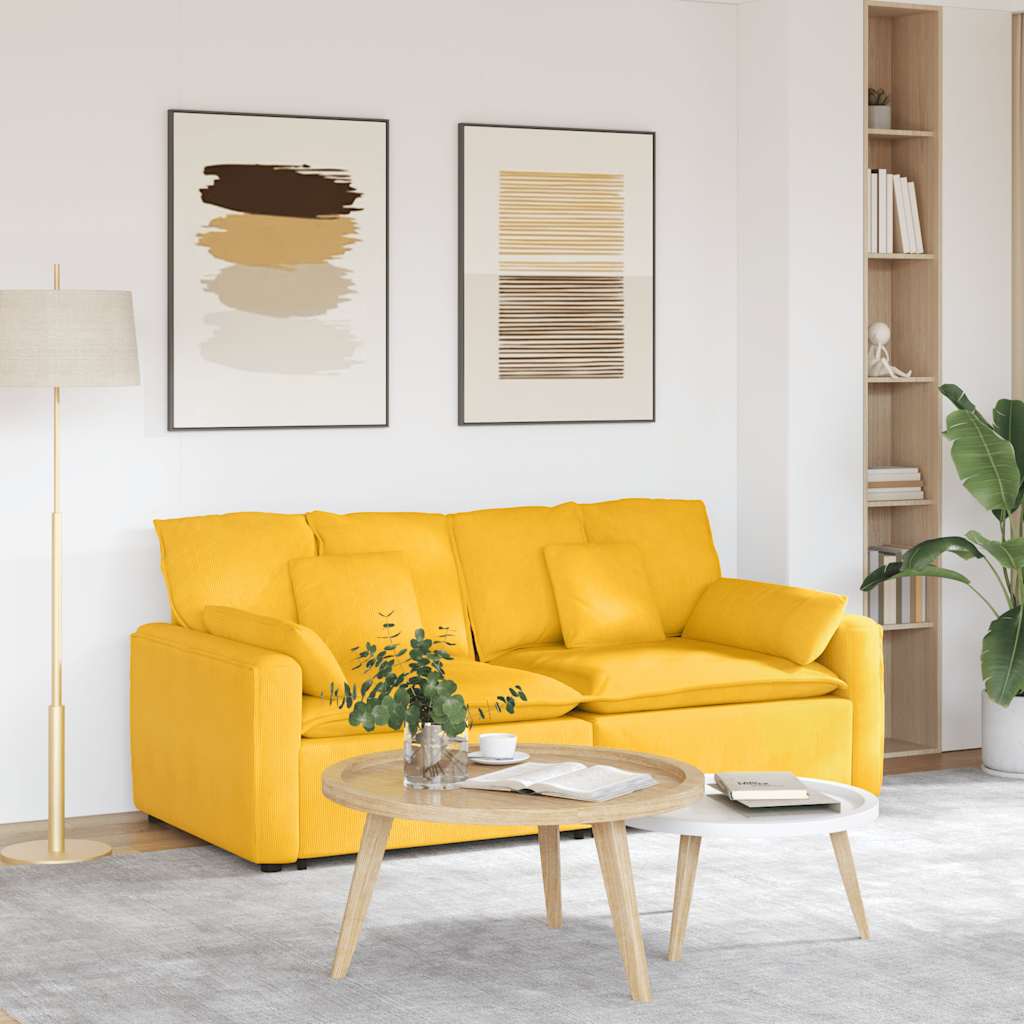 vidaXL Canapea modulară cu perne, galben deschis vidaXL Canapea modulară cu perne, galben deschis