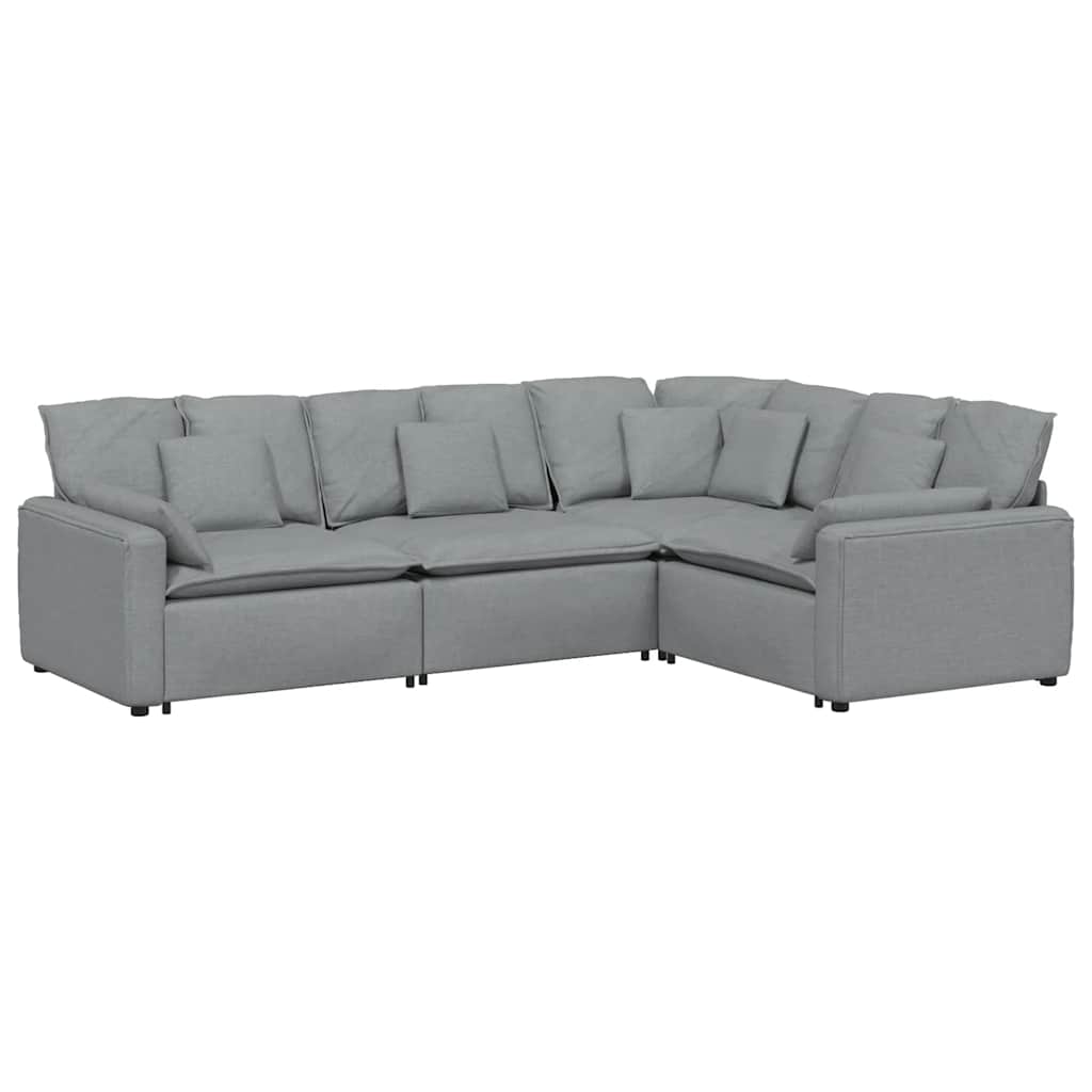 vidaXL Canapea modulară cu perne, gri deschis, textil vidaXL Canapea modulară cu perne, gri deschis, textil