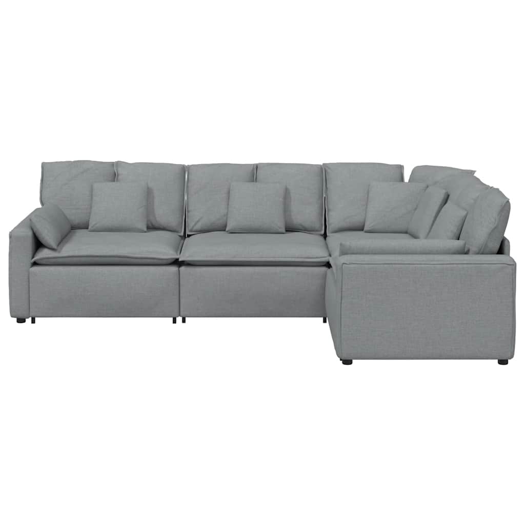 vidaXL Canapea modulară cu perne, gri deschis, textil vidaXL Canapea modulară cu perne, gri deschis, textil
