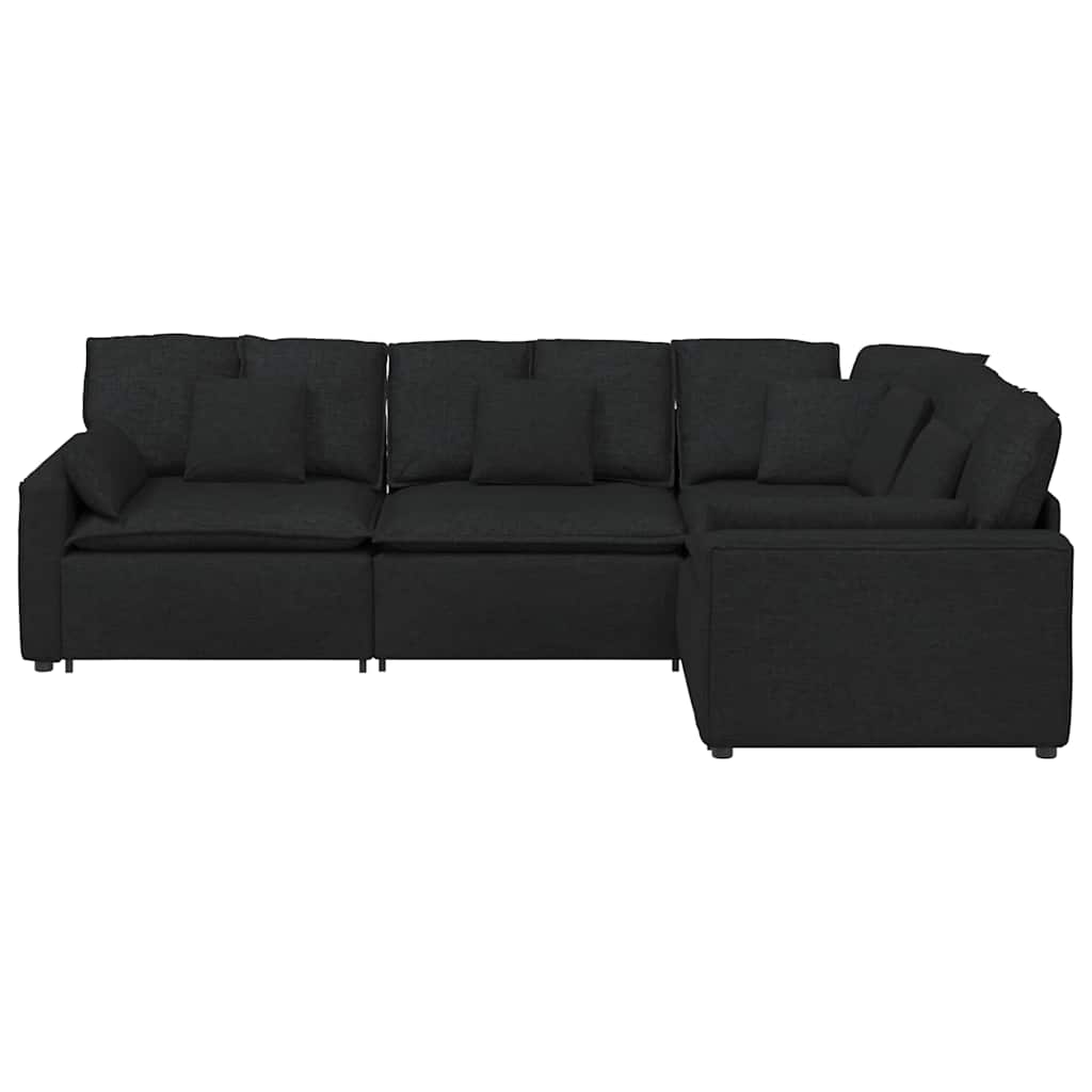 vidaXL Canapea modulară cu perne, negru, textil vidaXL Canapea modulară cu perne, negru, textil