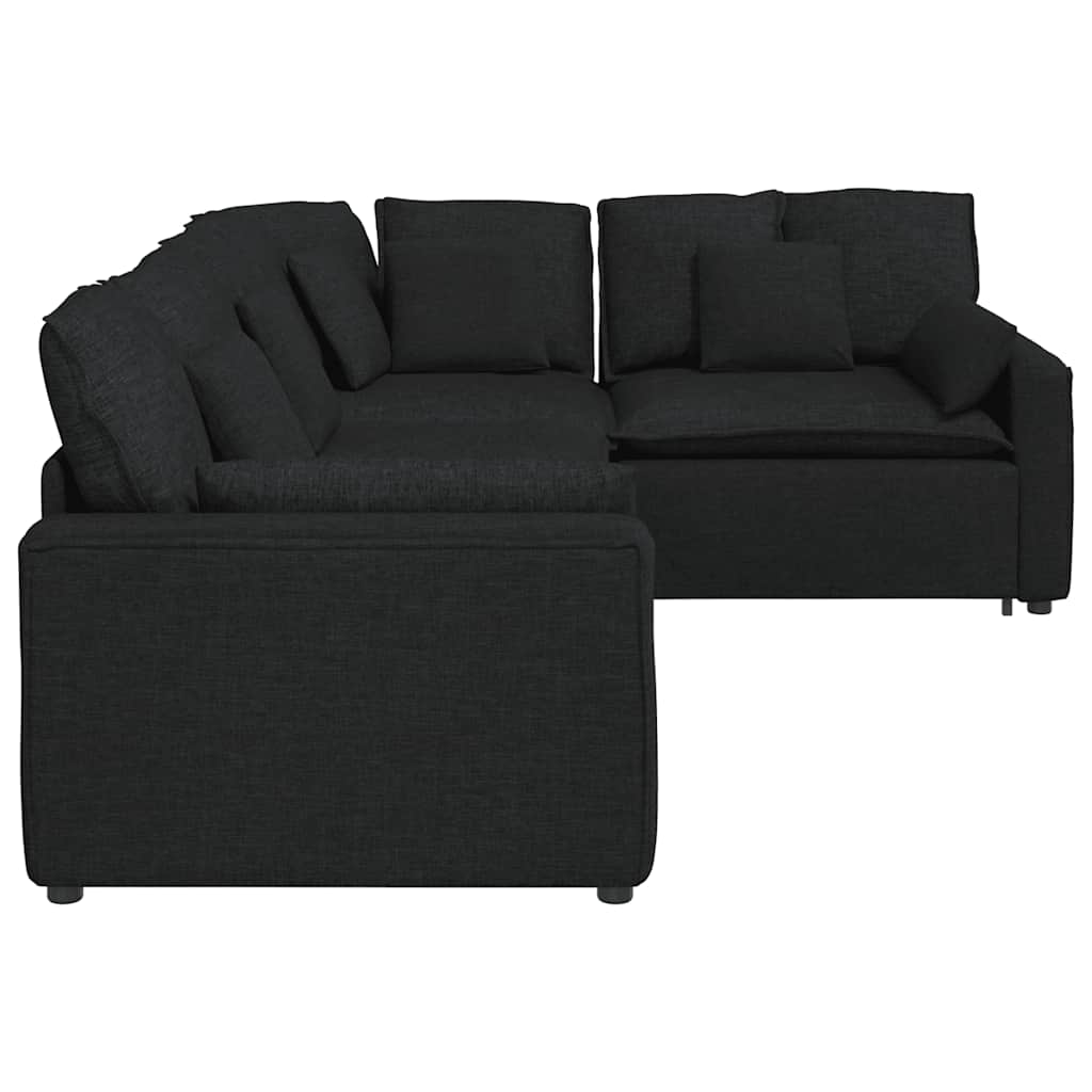 vidaXL Canapea modulară cu perne, negru, textil vidaXL Canapea modulară cu perne, negru, textil