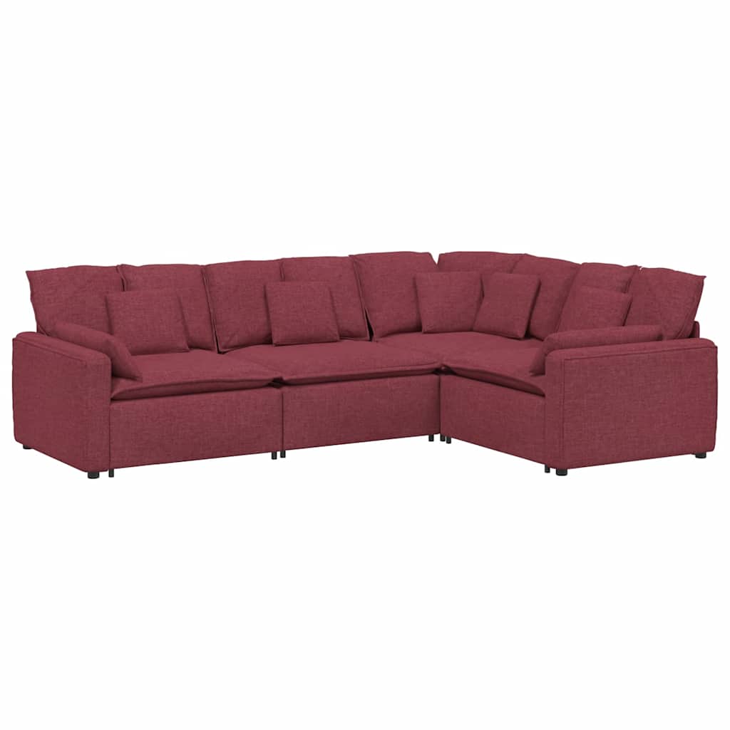 vidaXL Canapea modulară cu perne, roșu vin, textil vidaXL Canapea modulară cu perne, roșu vin, textil