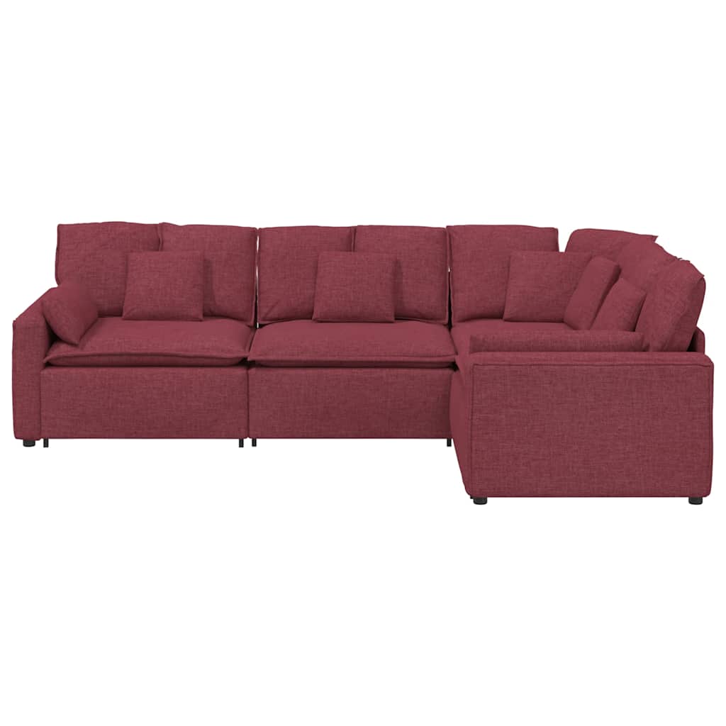 vidaXL Canapea modulară cu perne, roșu vin, textil vidaXL Canapea modulară cu perne, roșu vin, textil