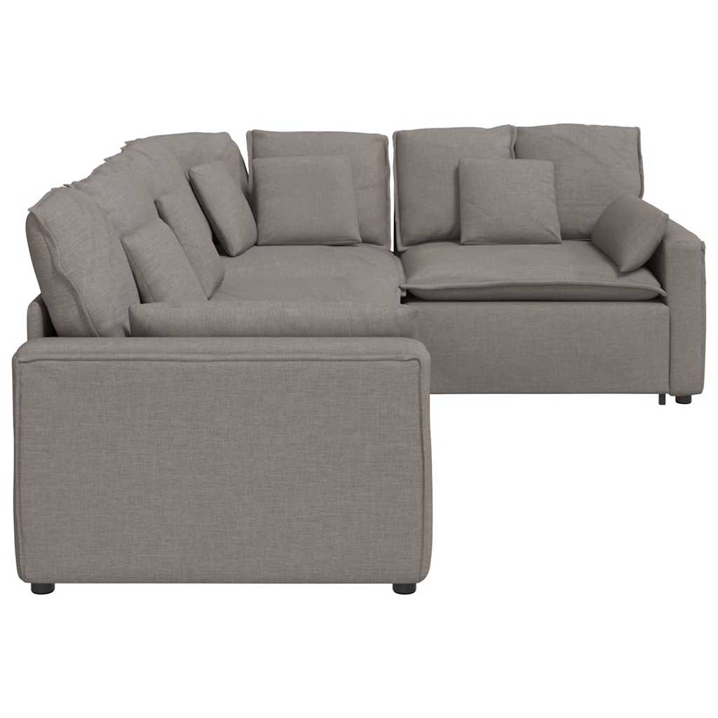 vidaXL Canapea modulară cu perne, gri taupe, textil