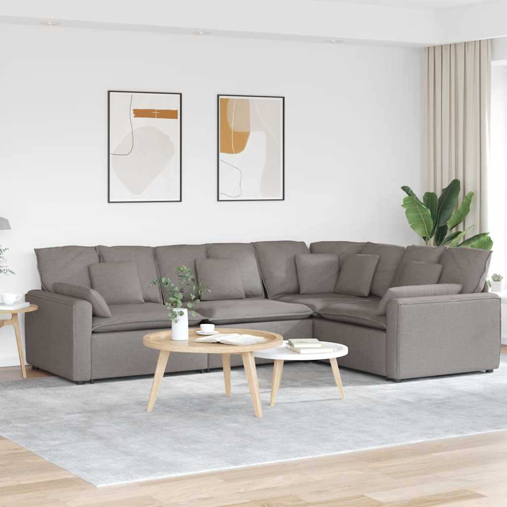 vidaXL Canapea modulară cu perne, gri taupe, textil