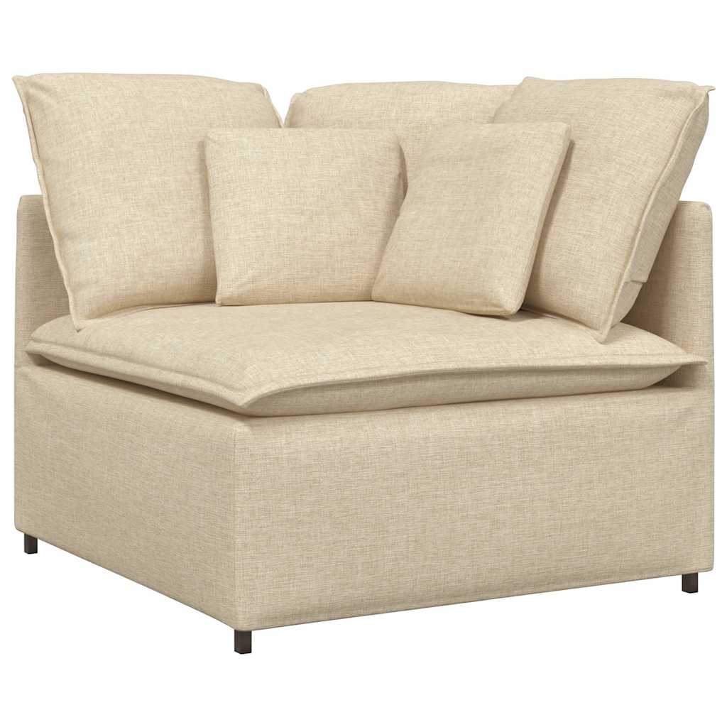 vidaXL Canapea modulară cu perne, crem, textil vidaXL Canapea modulară cu perne, crem, textil