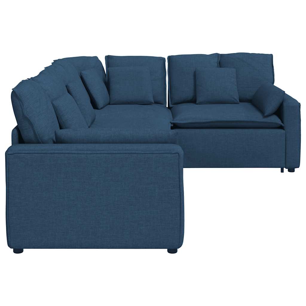 vidaXL Canapea modulară cu perne, albastru, textil vidaXL Canapea modulară cu perne, albastru, textil