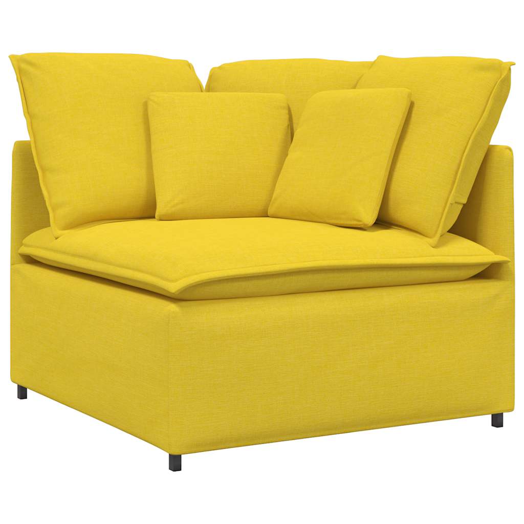 vidaXL Canapea modulară cu perne, galben deschis, textil vidaXL Canapea modulară cu perne, galben deschis, textil