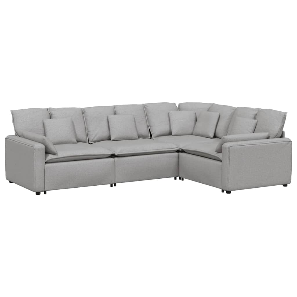 vidaXL Canapea modulară cu perne, gri nor, textil vidaXL Canapea modulară cu perne, gri nor, textil