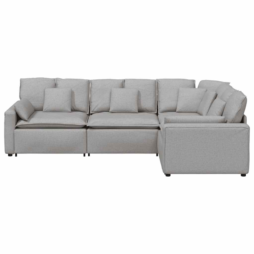 vidaXL Canapea modulară cu perne, gri nor, textil vidaXL Canapea modulară cu perne, gri nor, textil