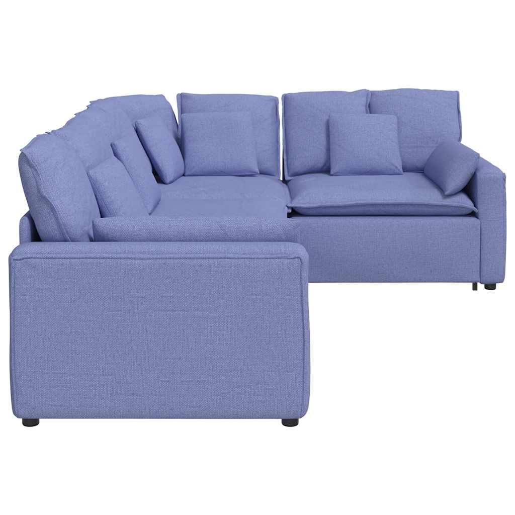 vidaXL Canapea modulară cu perne, albastru jeans, textil vidaXL Canapea modulară cu perne, albastru jeans, textil