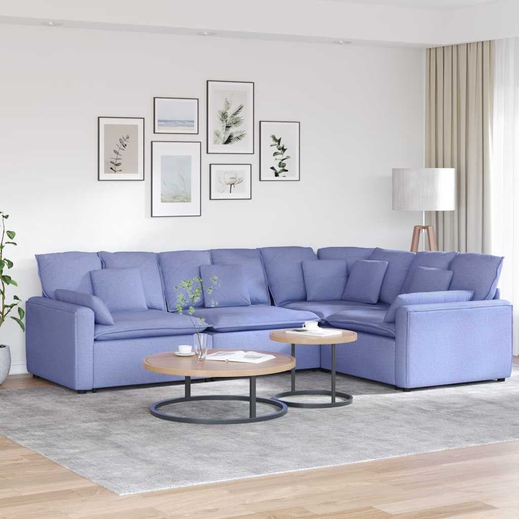 vidaXL Canapea modulară cu perne, albastru jeans, textil vidaXL Canapea modulară cu perne, albastru jeans, textil