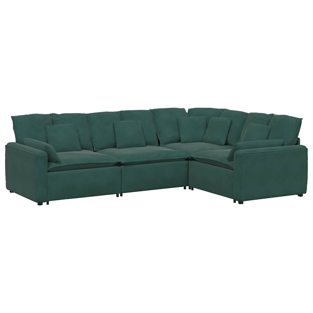vidaXL Canapea modulară cu perne, verde închis, catifea