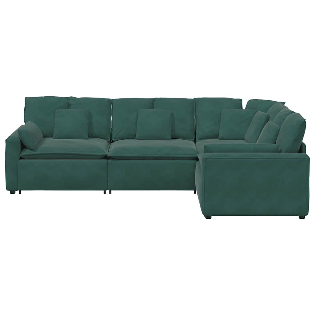 vidaXL Canapea modulară cu perne, verde închis, catifea