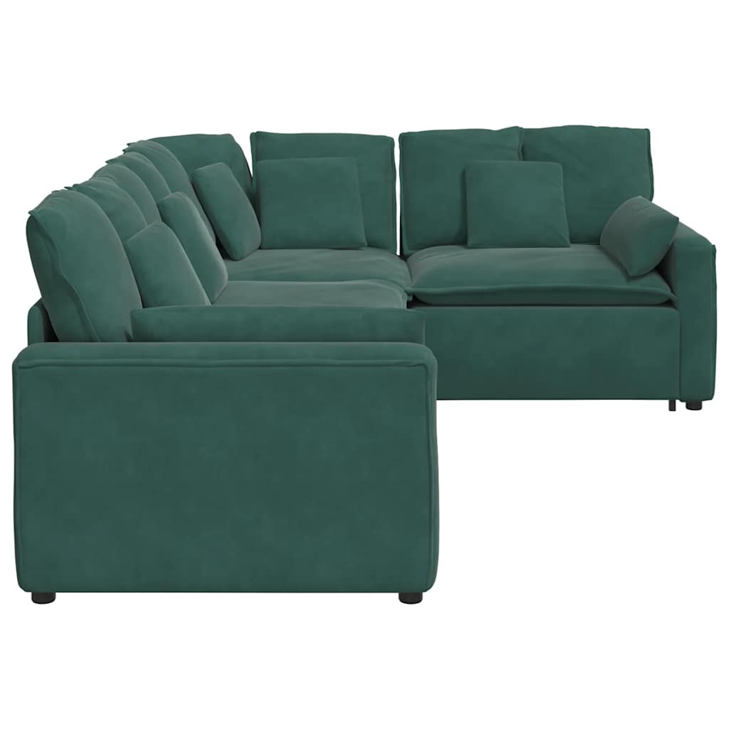 vidaXL Canapea modulară cu perne, verde închis, catifea