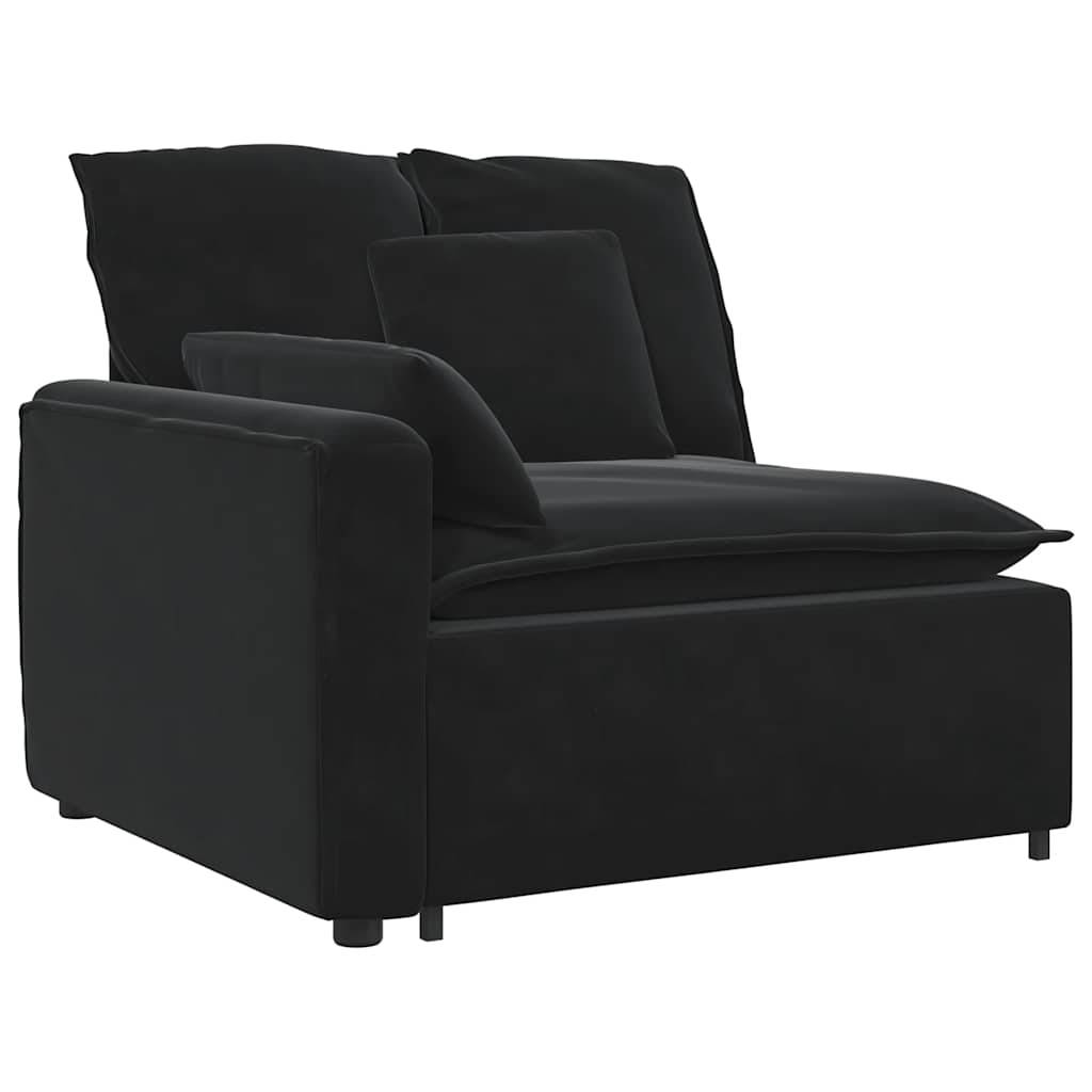 vidaXL Canapea modulară cu perne, negru, catifea vidaXL Canapea modulară cu perne, negru, catifea