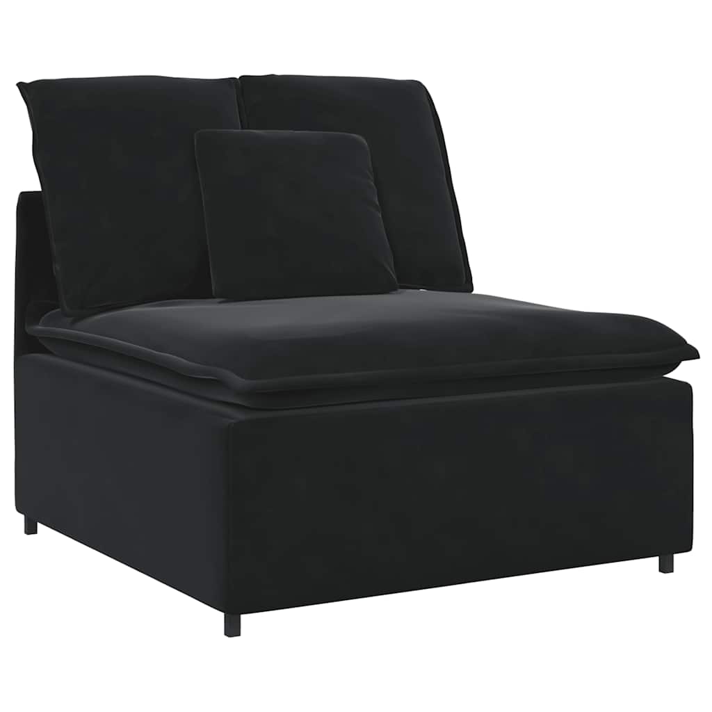 vidaXL Canapea modulară cu perne, negru, catifea vidaXL Canapea modulară cu perne, negru, catifea