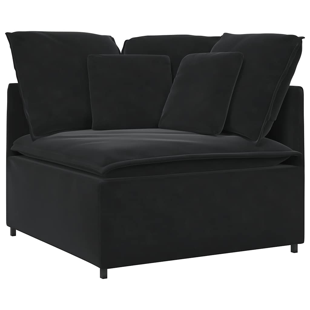 vidaXL Canapea modulară cu perne, negru, catifea vidaXL Canapea modulară cu perne, negru, catifea