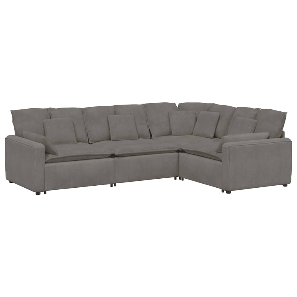 vidaXL Canapea modulară cu perne, gri deschis, țesătură velur vidaXL Canapea modulară cu perne, gri deschis, țesătură velur