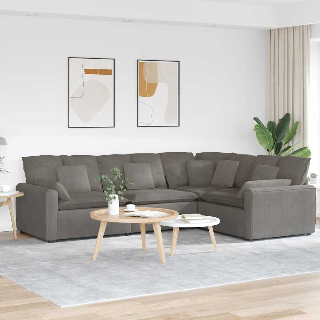 vidaXL Canapea modulară cu perne, gri deschis, țesătură velur vidaXL Canapea modulară cu perne, gri deschis, țesătură velur