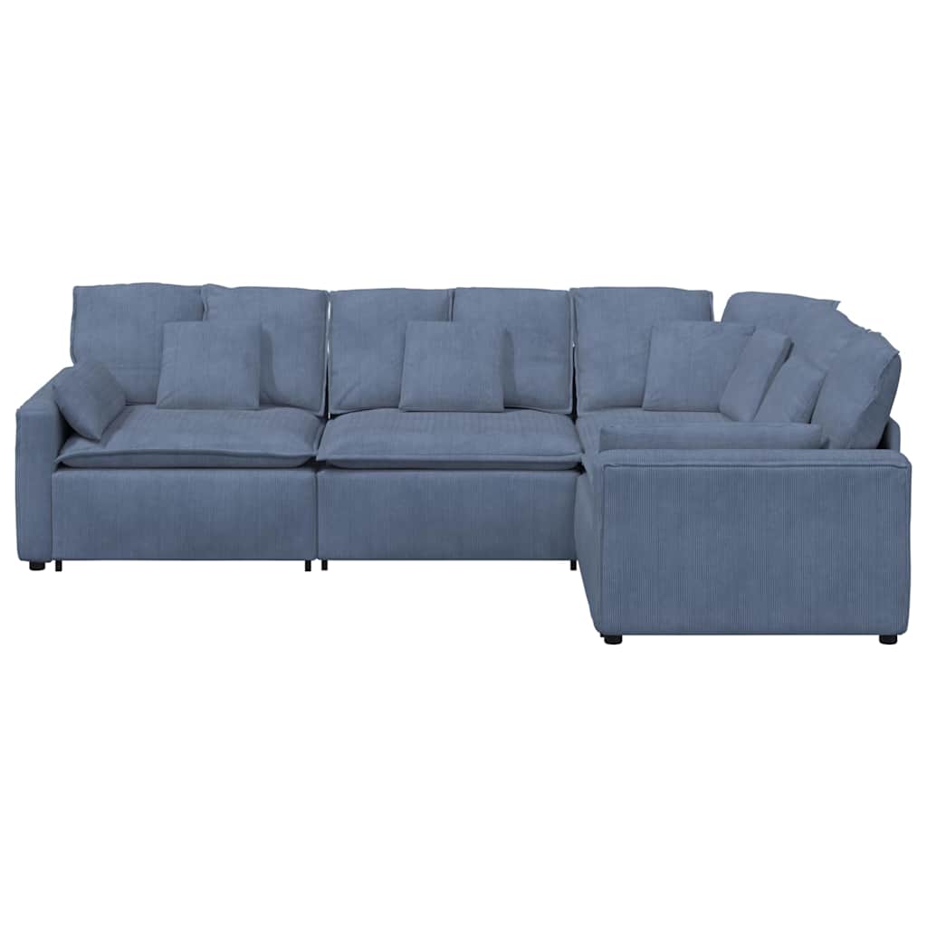vidaXL Canapea modulară cu perne, albastru, țesătură velur vidaXL Canapea modulară cu perne, albastru, țesătură velur