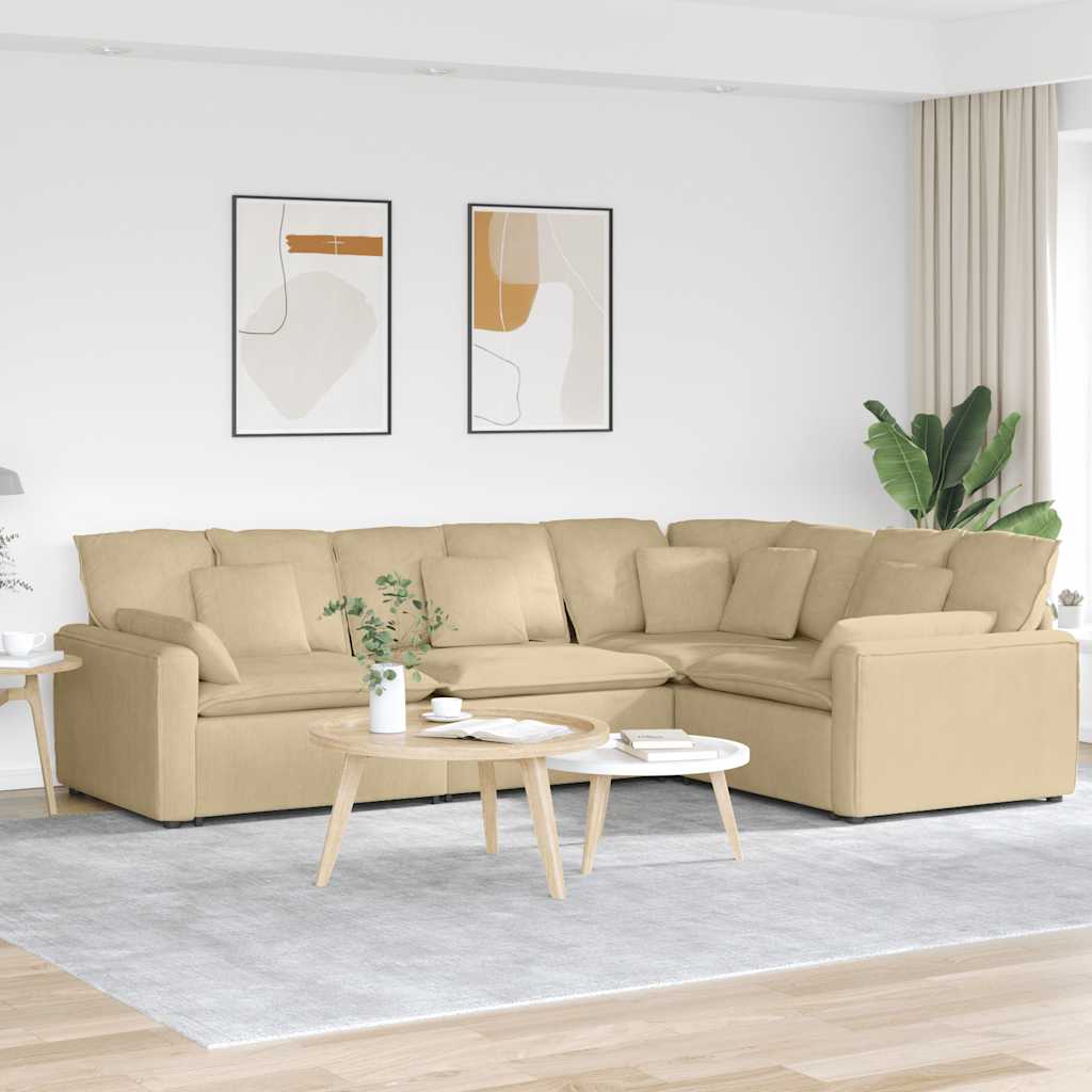 vidaXL Canapea modulară cu perne, gri-verzui, țesătură velur vidaXL Canapea modulară cu perne, gri-verzui, țesătură velur