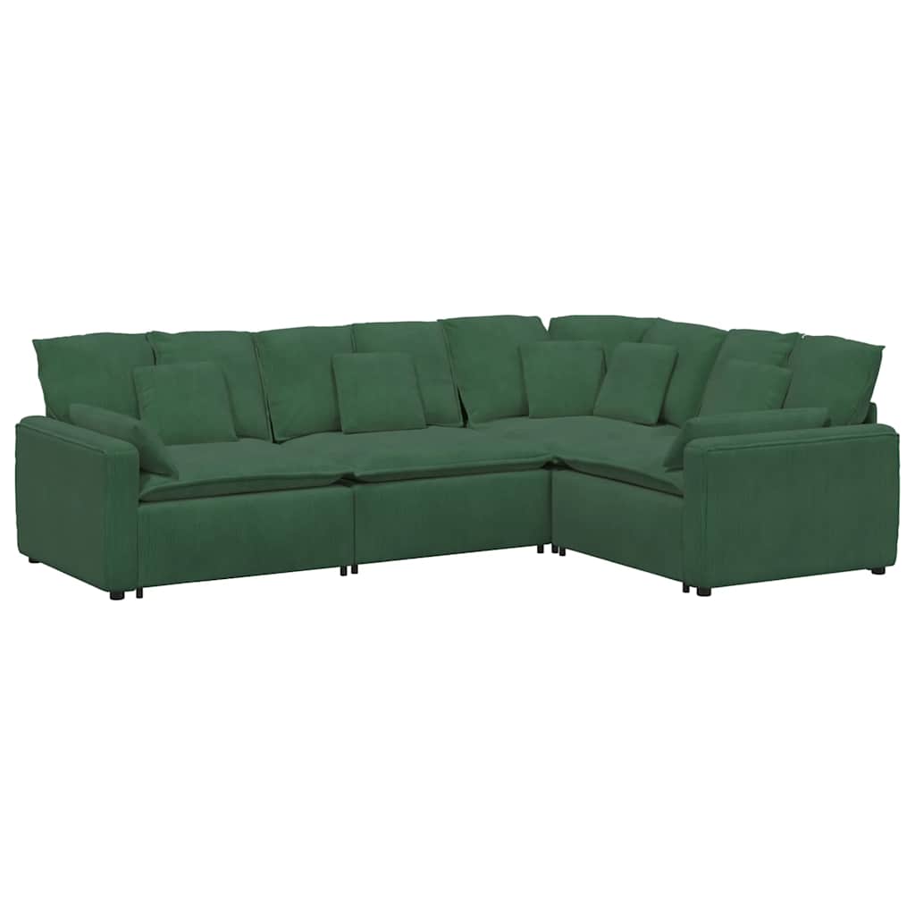 vidaXL Canapea modulară cu perne, verde închis, țesătură velur vidaXL Canapea modulară cu perne, verde închis, țesătură velur