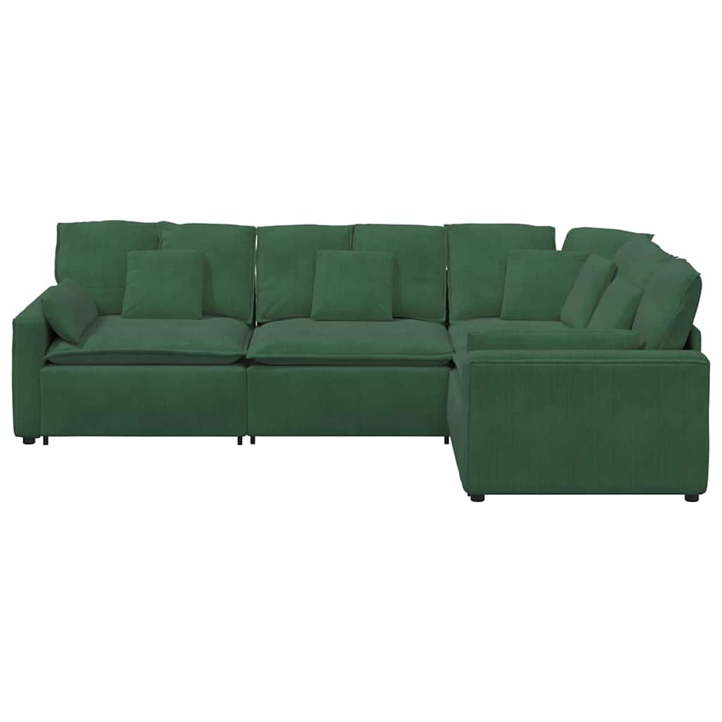 vidaXL Canapea modulară cu perne, verde închis, țesătură velur vidaXL Canapea modulară cu perne, verde închis, țesătură velur