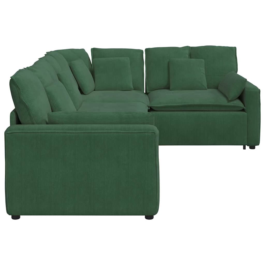 vidaXL Canapea modulară cu perne, verde închis, țesătură velur vidaXL Canapea modulară cu perne, verde închis, țesătură velur