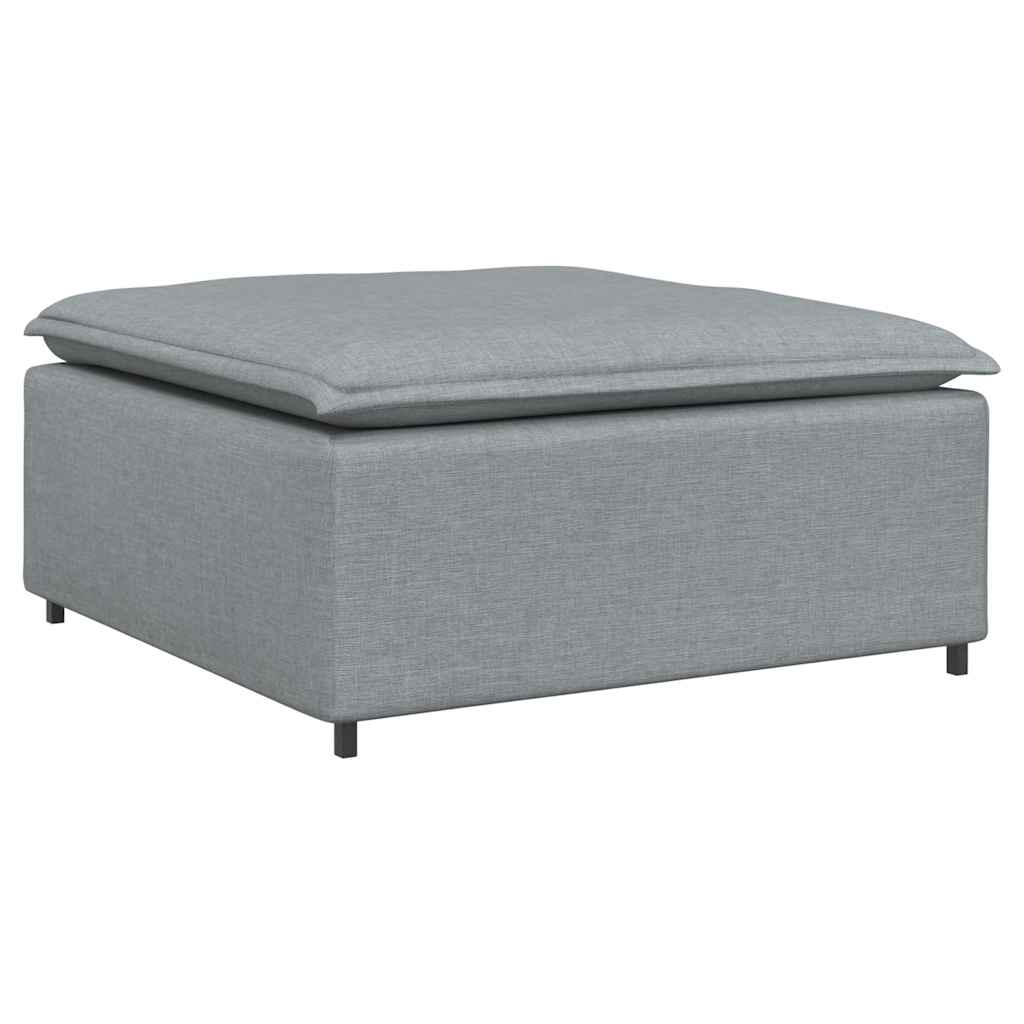 vidaXL Canapea modulară cu taburet și perne, textil, gri deschis vidaXL Canapea modulară cu taburet și perne, textil, gri deschis